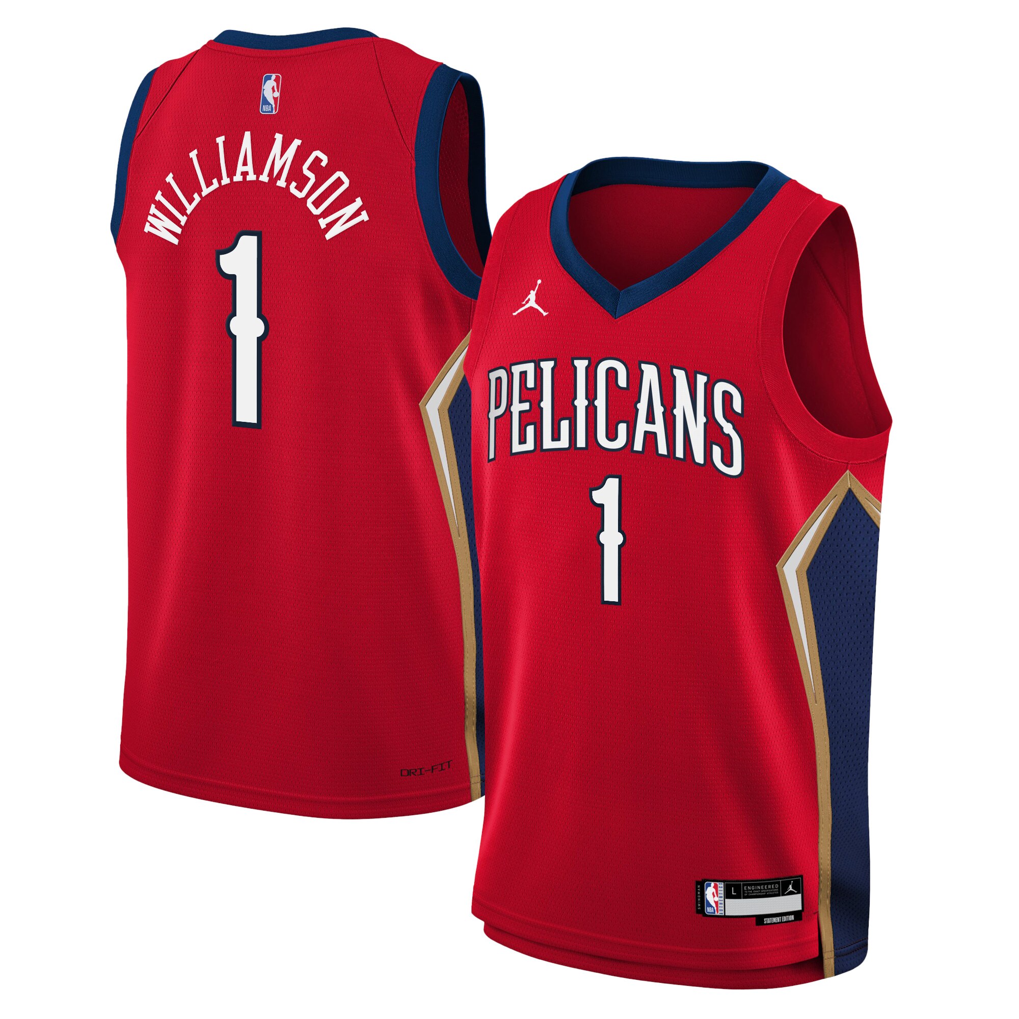 New Orleans Pelicans Jordan Statement Edition Swingman Jersey 22 – Red – Zion Williamson – Youth