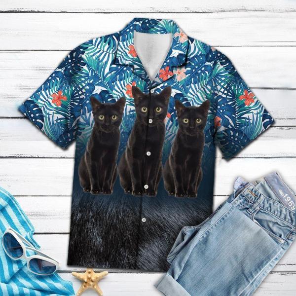 Black Cat Hawaii Shirt Ha54745