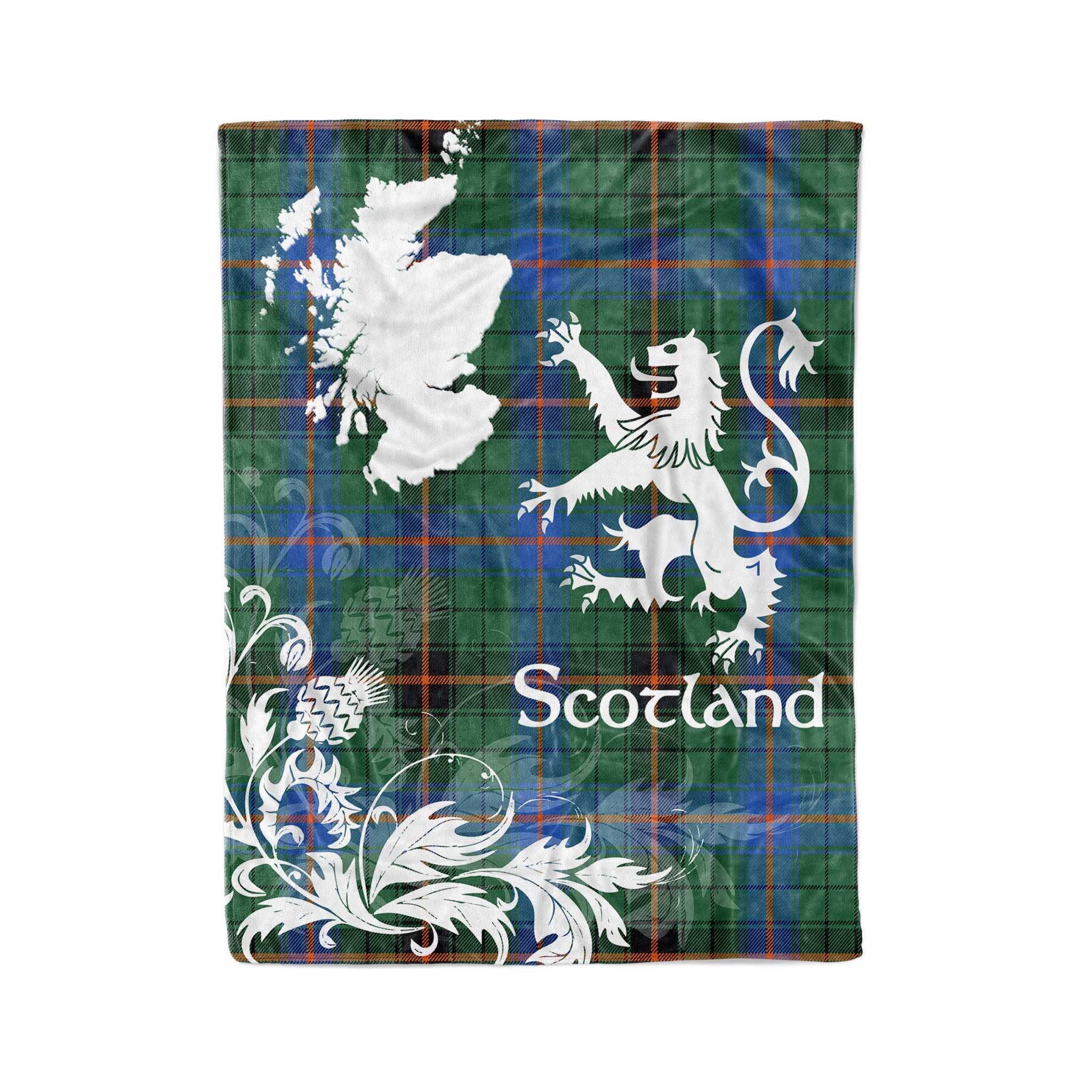 Tartan Plaid Fleece Blanket Tartan Blanket Thistle And Lion Scottish Clan Davidson Ancient Plaid Blanket