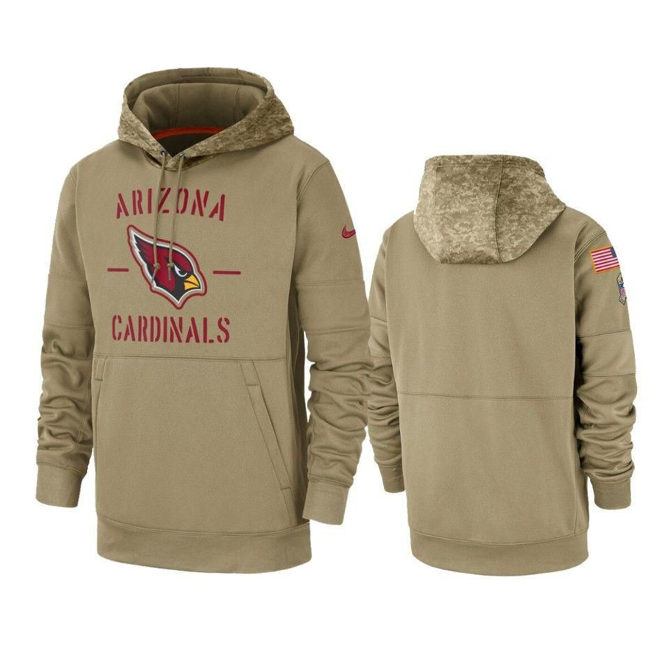 Arizona Cardinals 2019 Salute To Service Tan Sideline Therma Hoodie