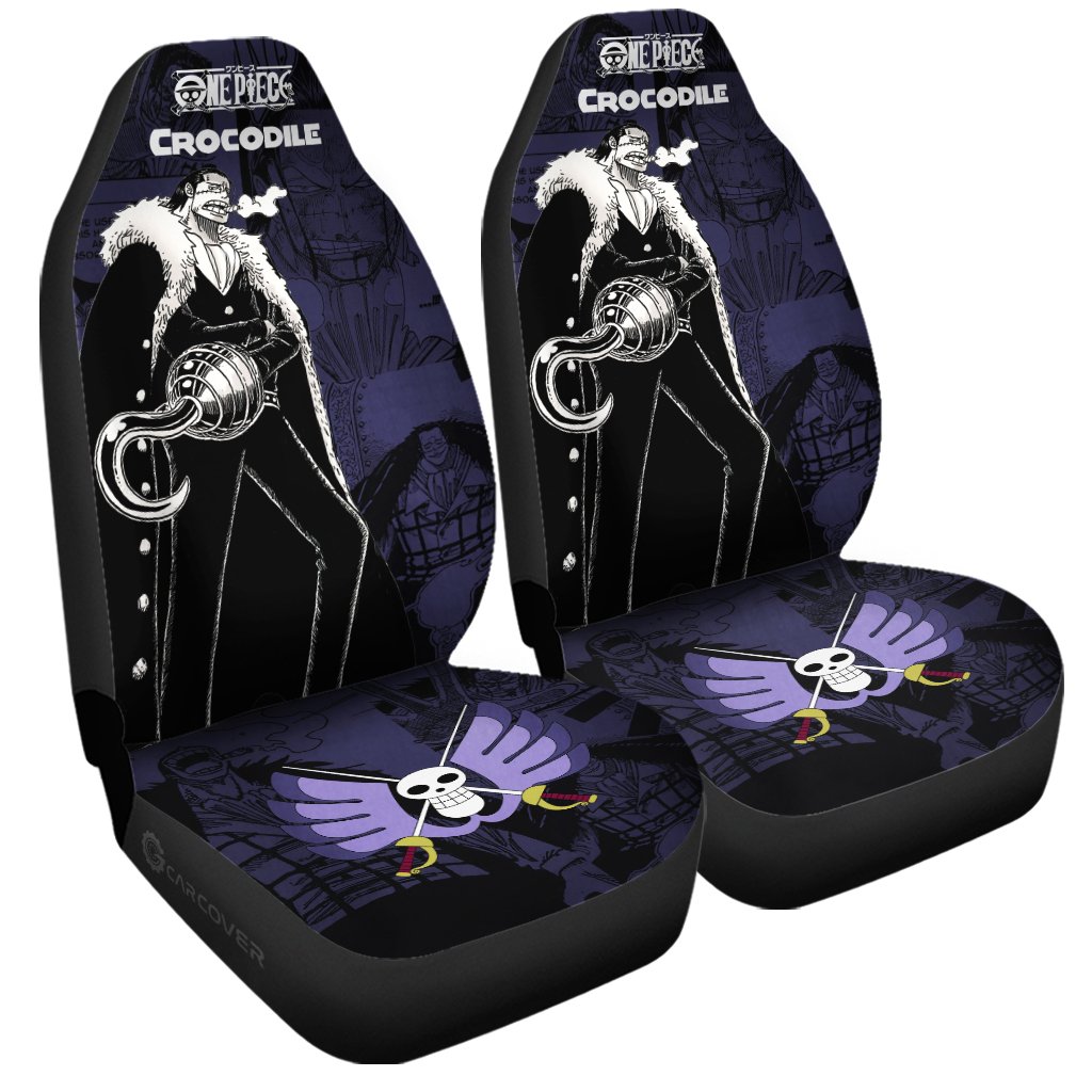 Crocodile Car Seat Covers Custom Anime Mix Manga One Piece Car Interior Accessories