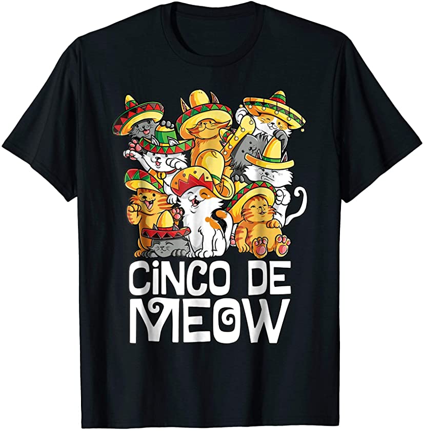 Cinco de Meow Mayo T shirt Kitty Kitten kids Cat Sombrero