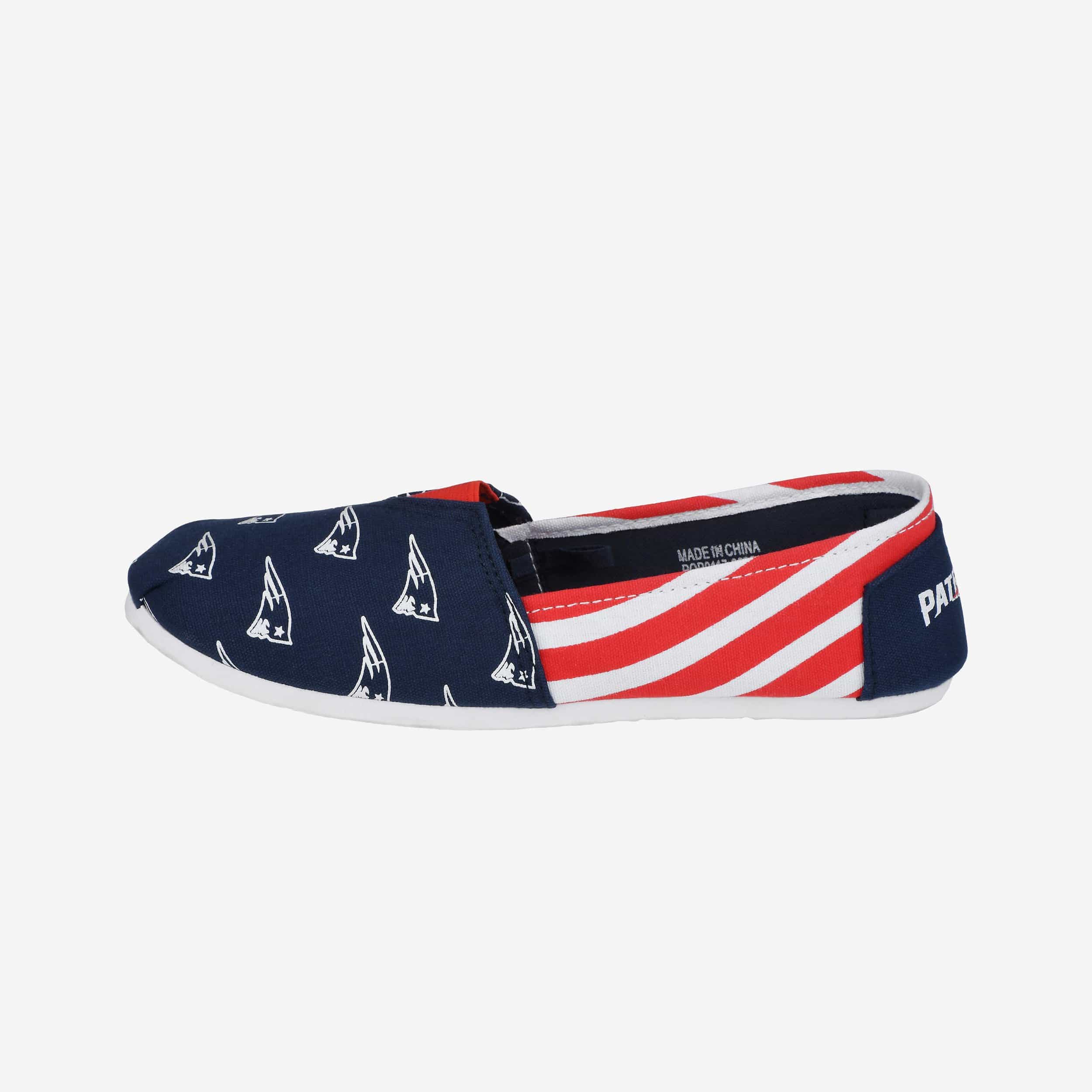 New England Patriots Womens Stripe Canvas Shoe