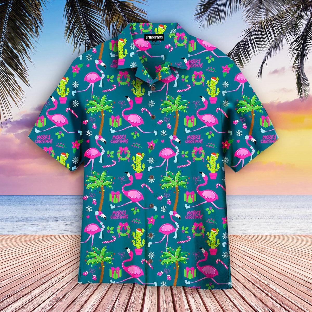 Santa Flamingo Christmas Hawaii Shirt For Men Women Ha67709