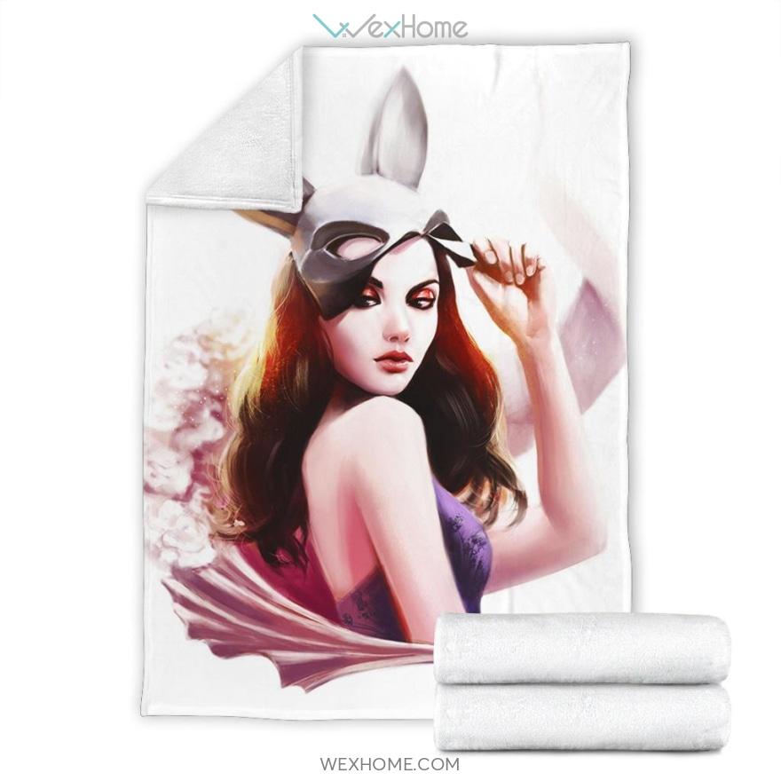 Sexy Bunny Girl White Premium Blanket