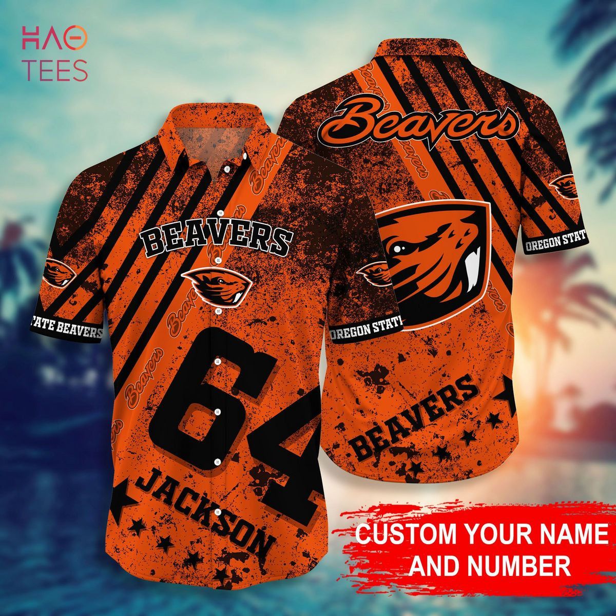 NCAA Oregon State Beavers Custom Name Number Trendy Hawaiian Shirt Aloha Shirt