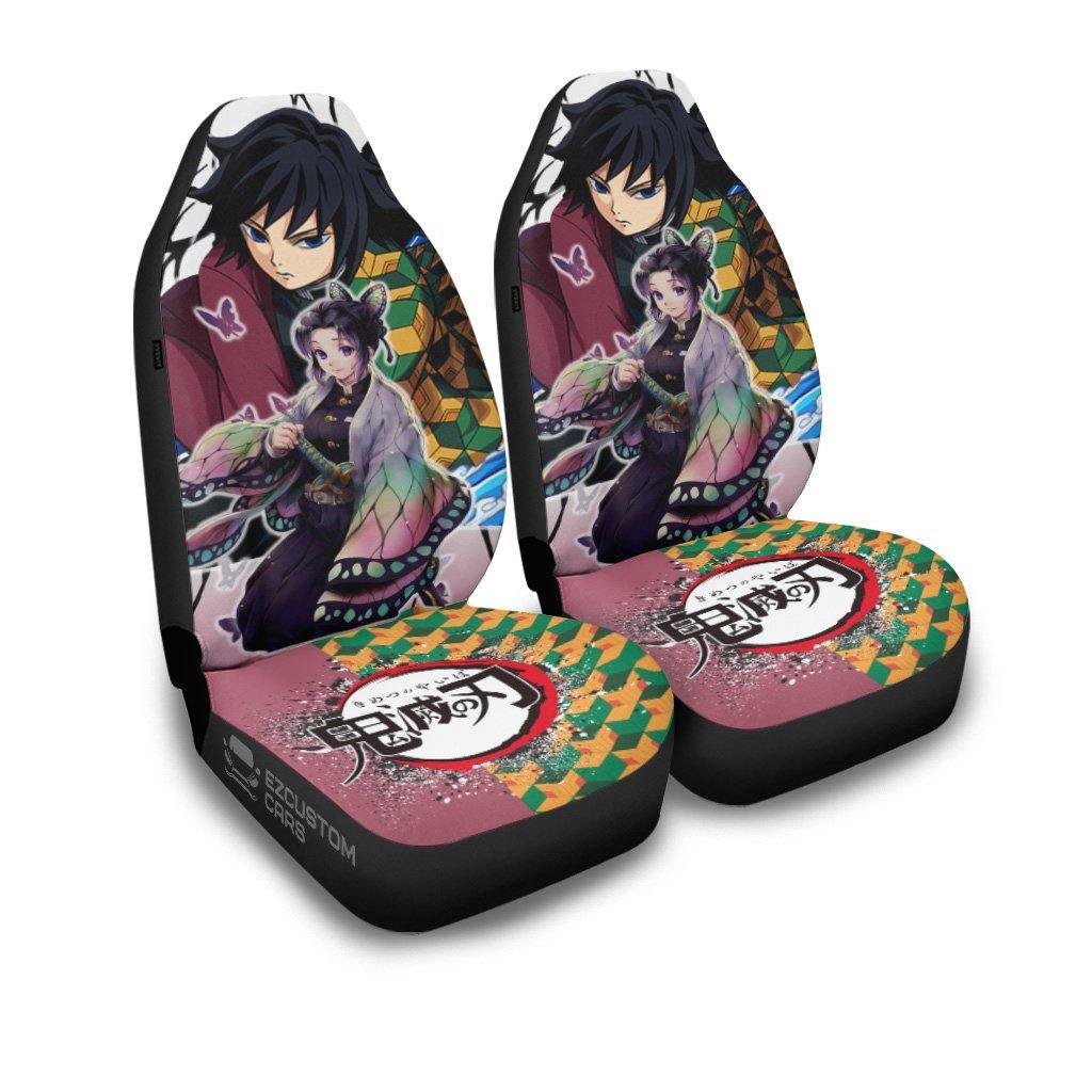Demon Slayers Car Seat Covers Giyuu And Shinobu Anime Car Accessories