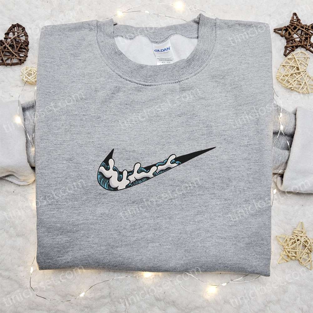 Tsunami x Nike Embroidered Sweatshirt, Nike Inspired Embroidered Shirt, Best Gift Ideas for Family – Small Gifts Great Love