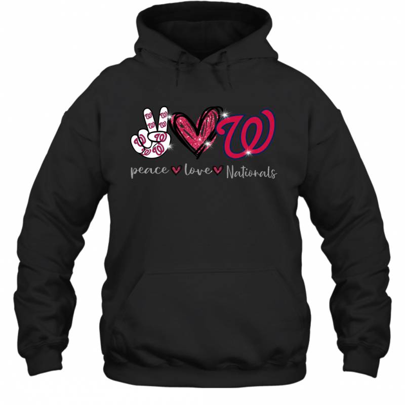 Peace Love Nationals gift for Washington Nationals Fans Hoodie