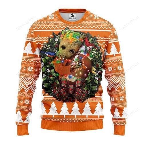 Texas Longhorns Groot Hug Ugly Christmas Sweater, All Over Print Sweatshirt