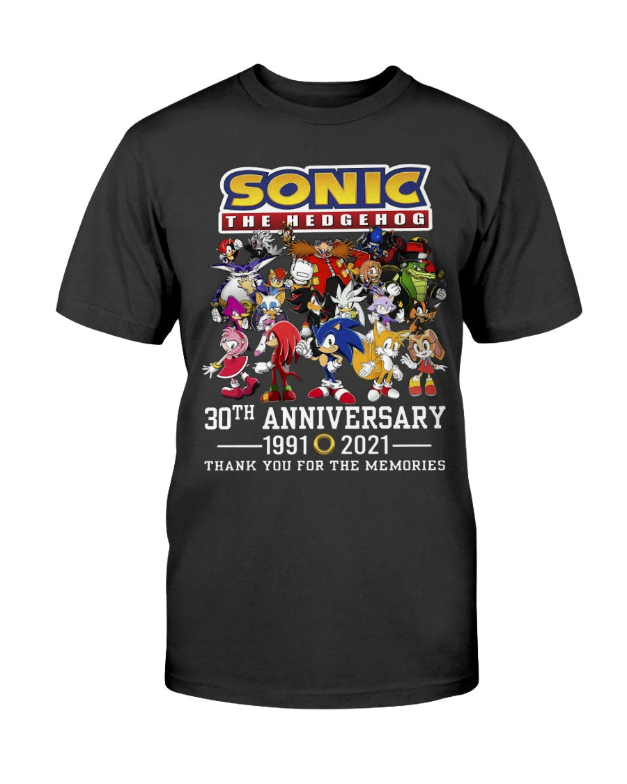 Sonic The Hedgehog Movie Character 30Th Anniversary 1991 2021 Thank You For  The Memories Shirt