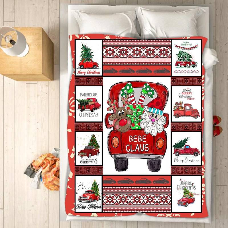 Custom Blankets – Bebe Claus Christmas Blanket – Fleece Blankets