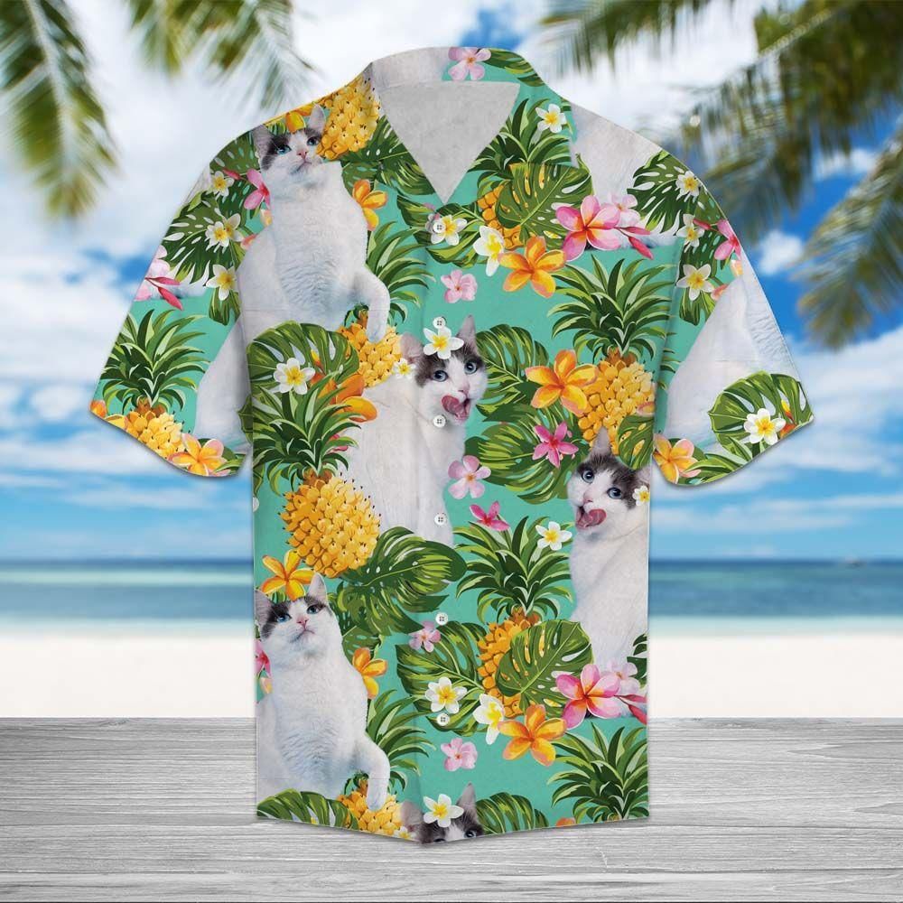 Tropical Pineapple Japanese Bobtail Aloha Hawaiian Shirt Colorful Short Sleeve Summer Beach Casual Shirt For Men And Women