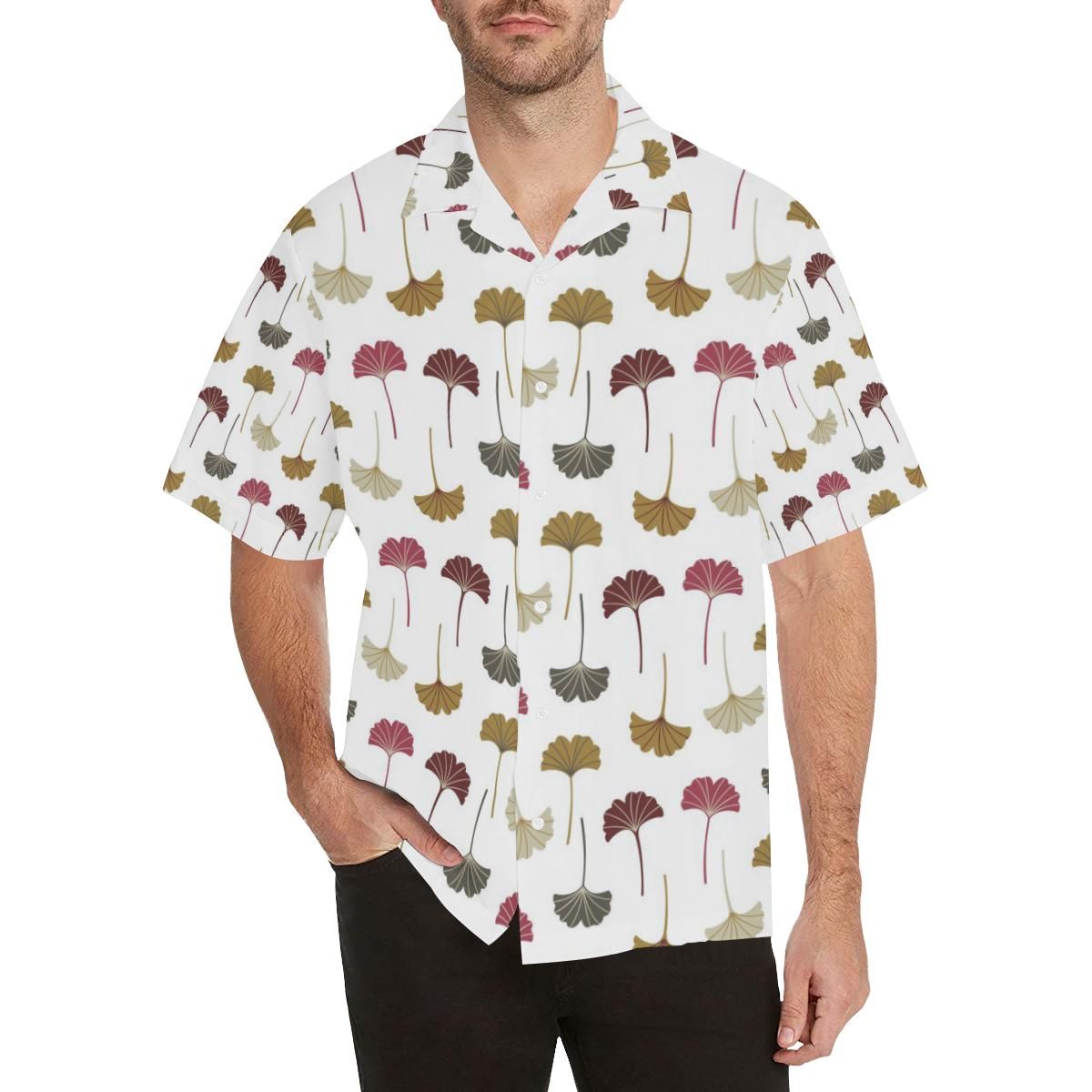 Autamn Ginkgo Leaves Pattern Men’s All Over Print Hawaiian Shirt