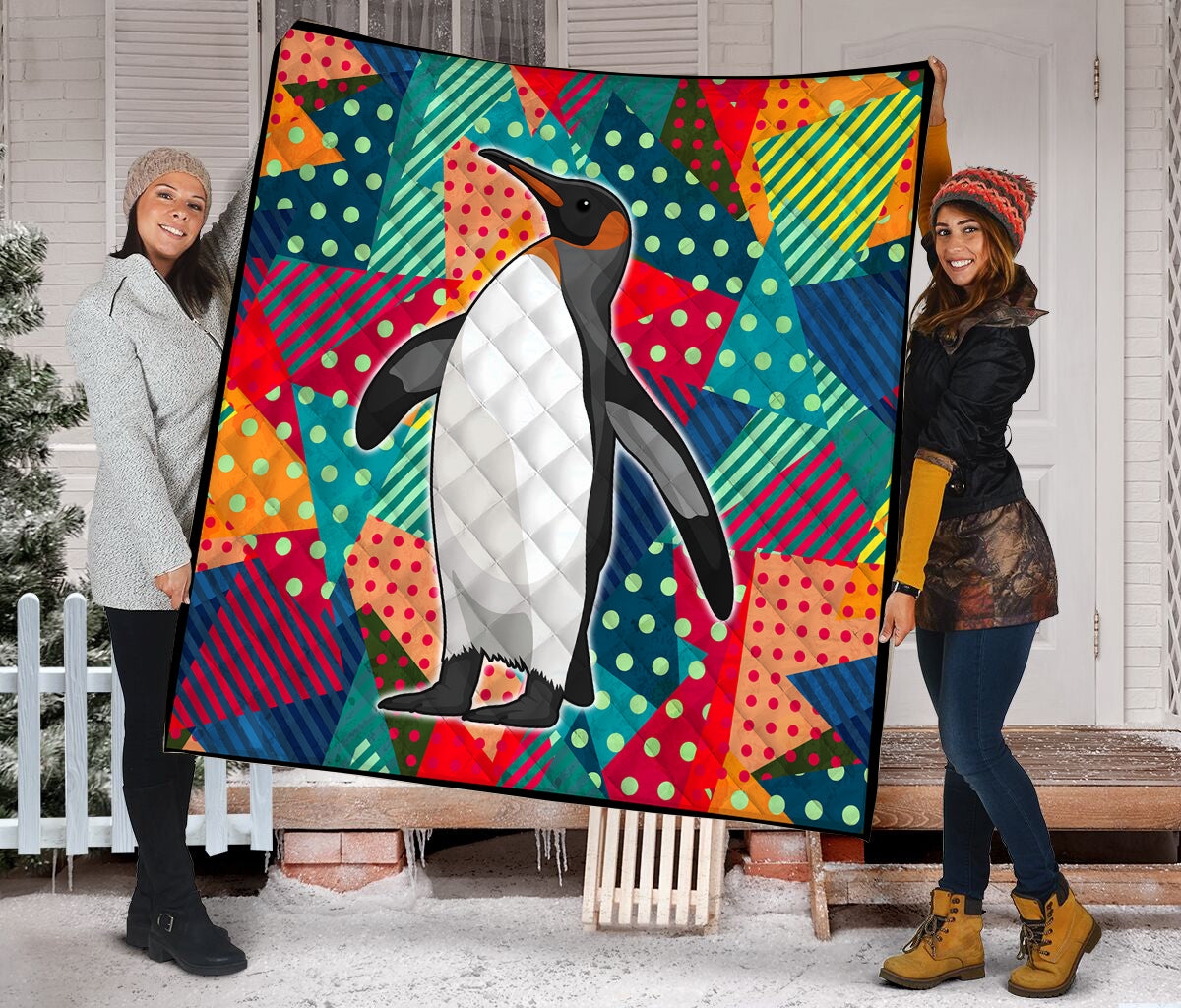 Amazing Penguin HZ120202 quilt blanket ideas for women & men, couples matching, friends, funny family christmas holiday gifts (plus size available)