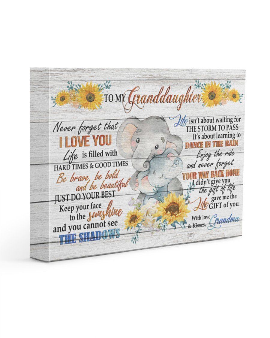 Life Is Filled With Hard Times And Good Times Elephant To Granddaughter Matte Canvas Matte Canvas