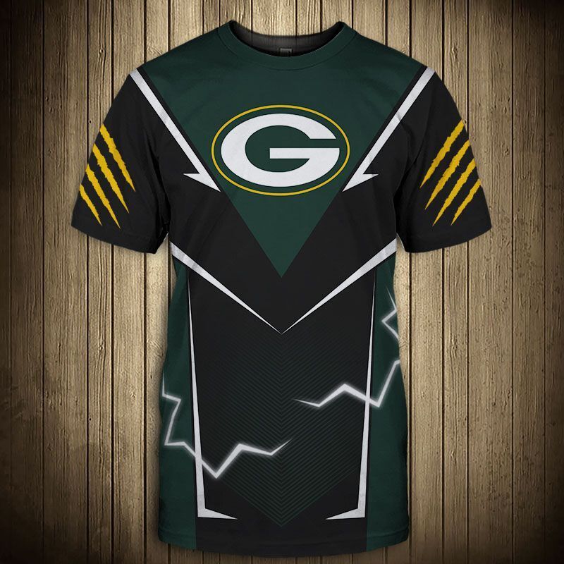 Green Bay Packers T-Shirts Lightning Graphic Gift For Men