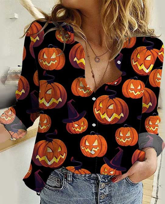 [CityBarks] [Linen Shirt] Pumpkin Halloween G-YCL475