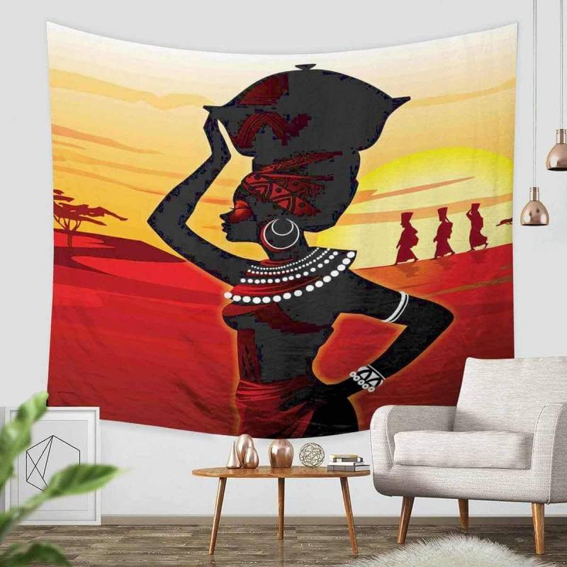 3D Custom African Women Tapestry Throw Wall Hanging Bedspread