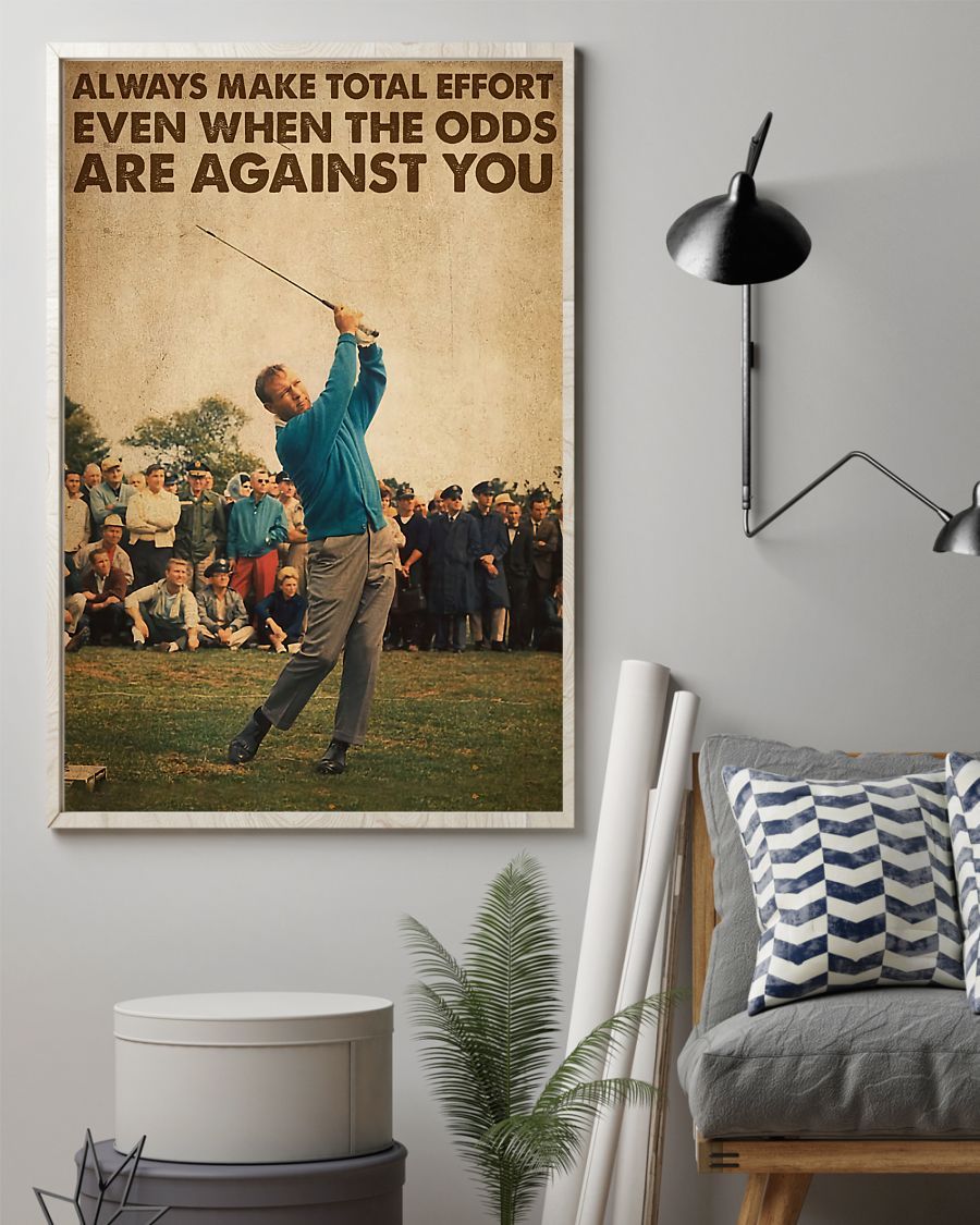 Golf Make Total Effort Vertical Canvas And Poster | Wall Decor Visual Art