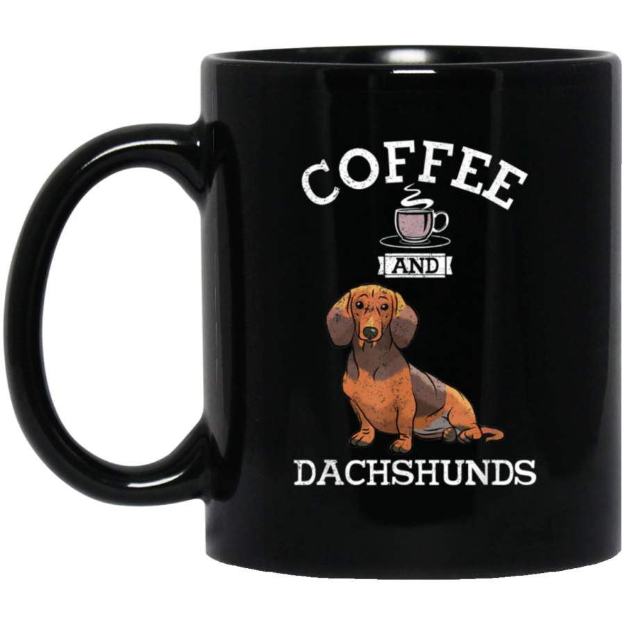 Vintage Coffee And Dachshunds Funny Dachshund Dog Lover Cute Mug