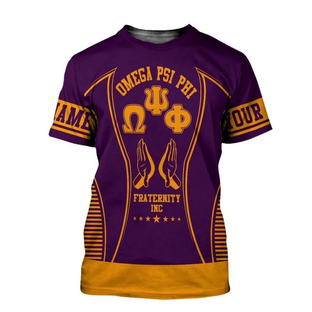 Fraternity Tshirt – Personalized Omega Psi Phi Thunder Greek Letter Hand Sign Tshirt