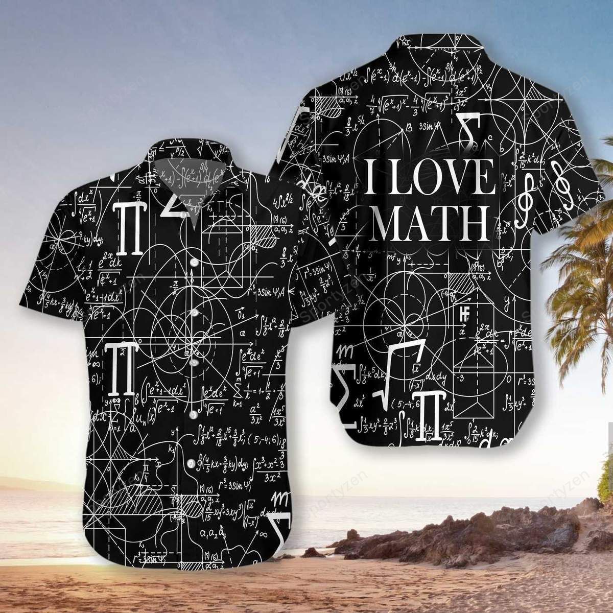 Math Hawaiian Shirt I Love Black Aloha Ha44453