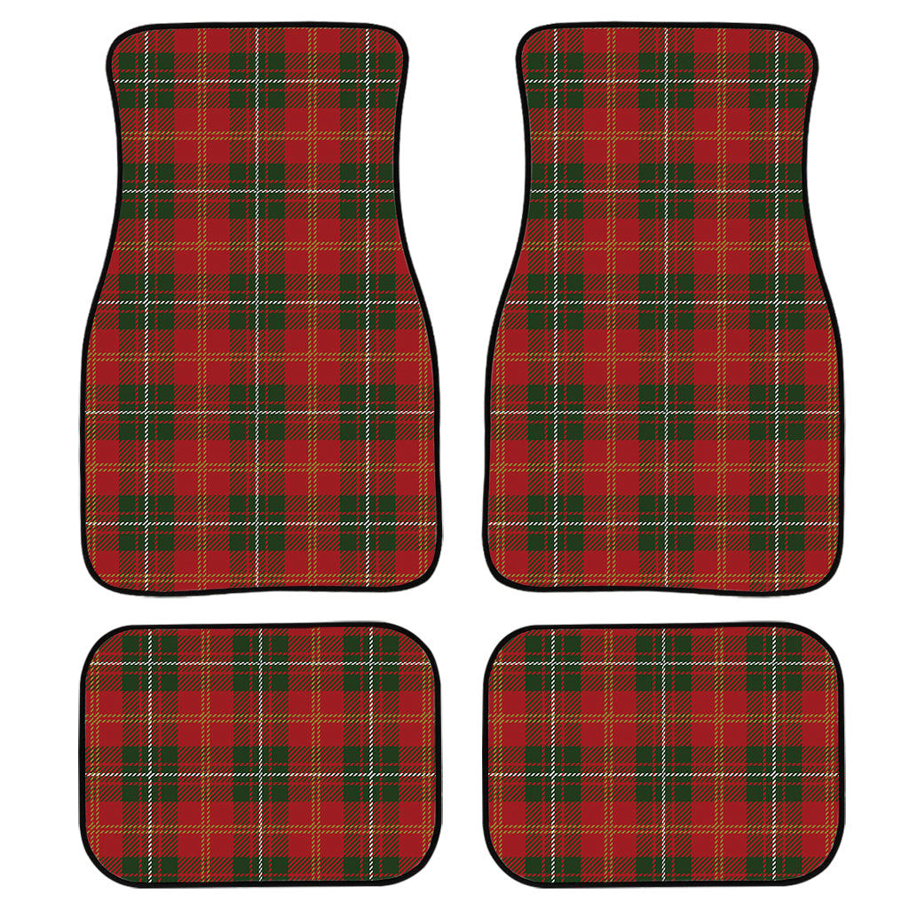 Christmas Scottish Tartan Pattern Print Front And Back Car Floor Mats, Front Car Mat