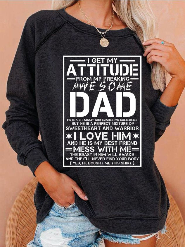 Women I Get A Awesome Dad Casual Long Sleeve Top