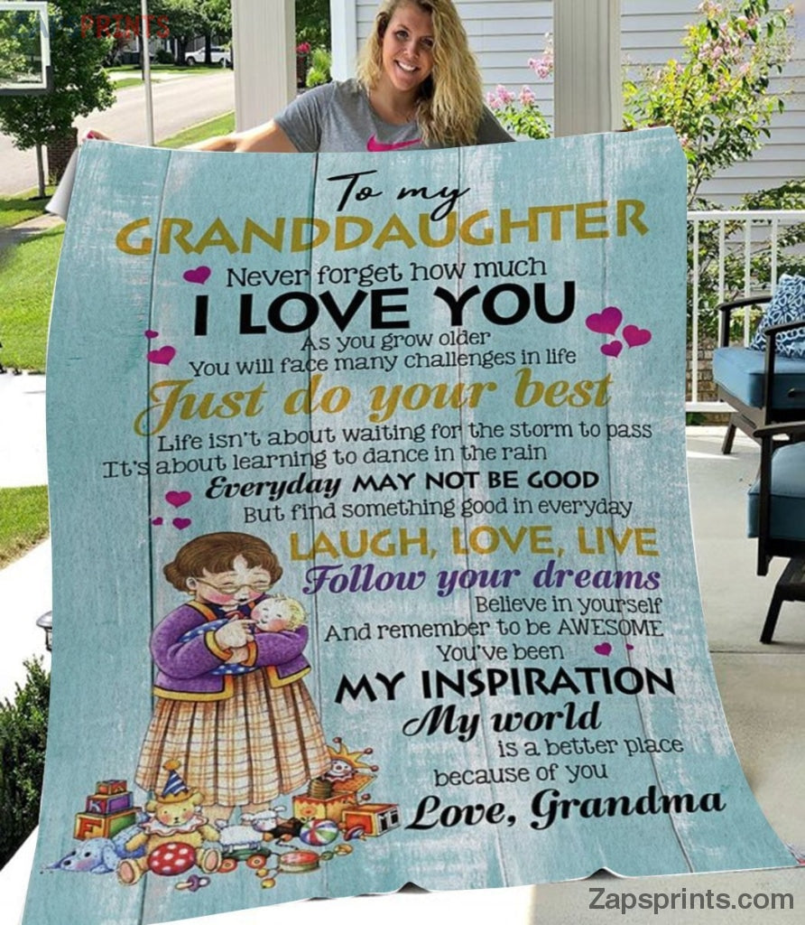 Gift For Granddaughter – To My Granddaughter – Live Laugh Love – Grandma Gift To Granddaughter  – Blanket