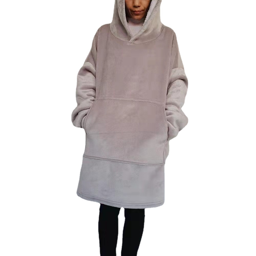 Winter Warm Blanket with Sleeves Oversized Thick Fleece Giant TV Blanket Hoodies Long Sweatshirt Flannel Women Hoody Pullover alx