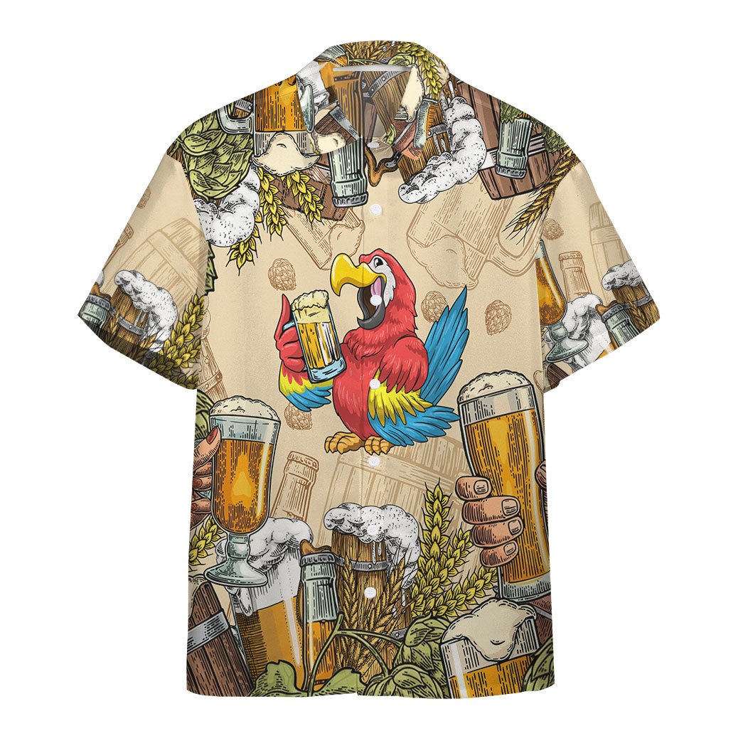 Gearhumans Parrot And Beer Custom Hawaiian Shirt Ha58814