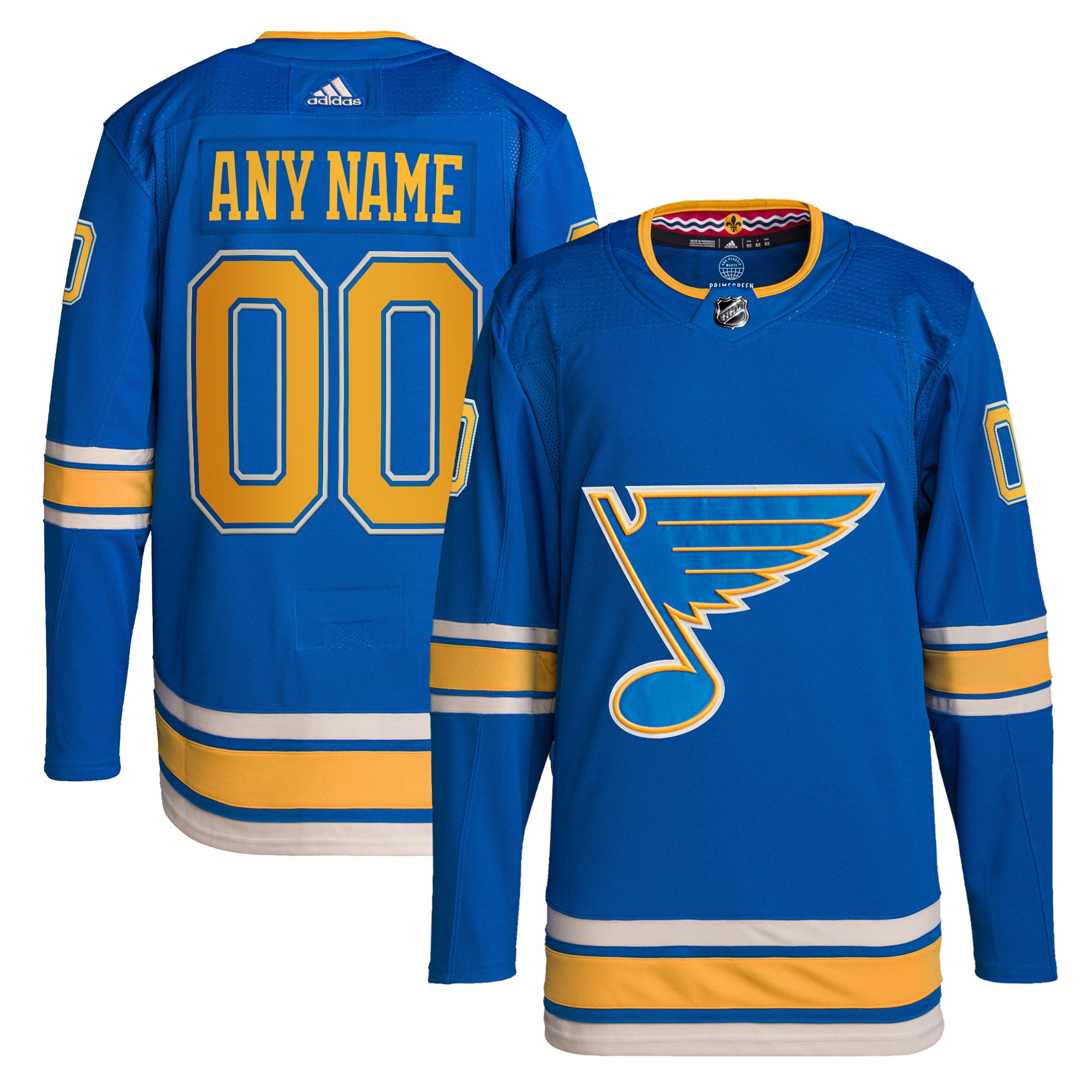 St. Louis Blues Alternate Primegreen Authentic Custom Jersey – Blue