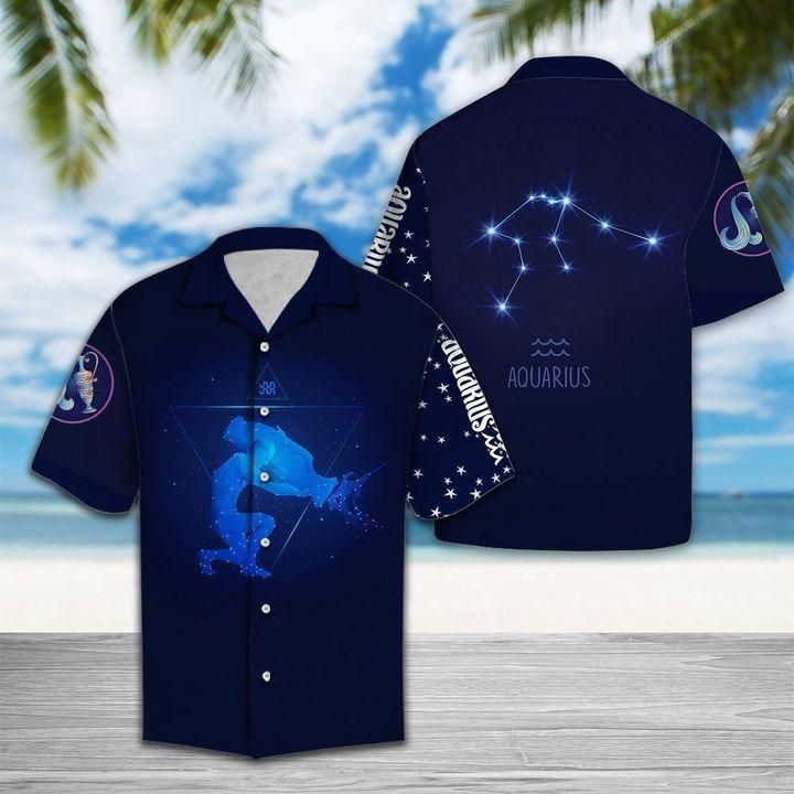 Aquarius Horoscope Hawaiian Shirt | Unisex | Full Size | Adult | Colorful | Hw1352