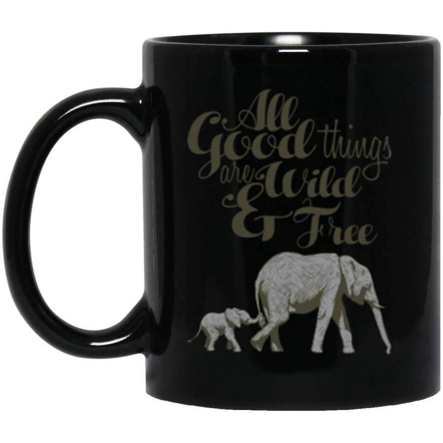 Elephant Wild & Free Mug 11oz (2-sided)