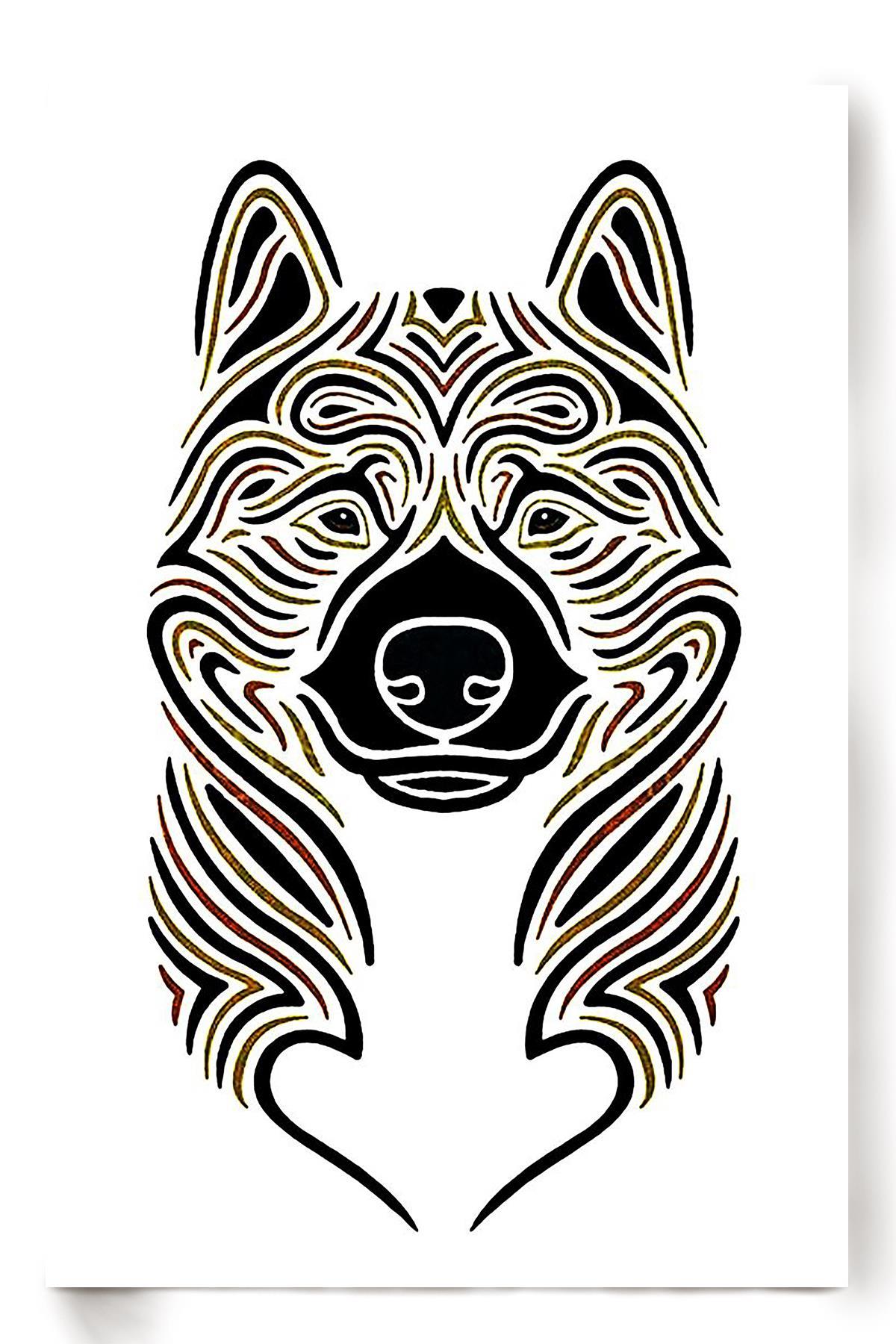 Akita Dog Line Art Home Decor Gift For Dog Mom Dog Lover Poster