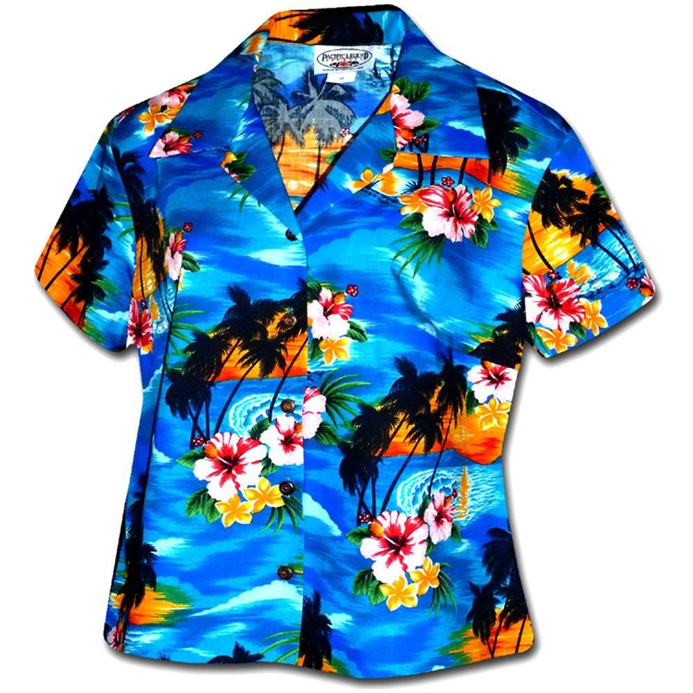 Searing Sunset Blue Fitted Hawaii Shirt Ha97927