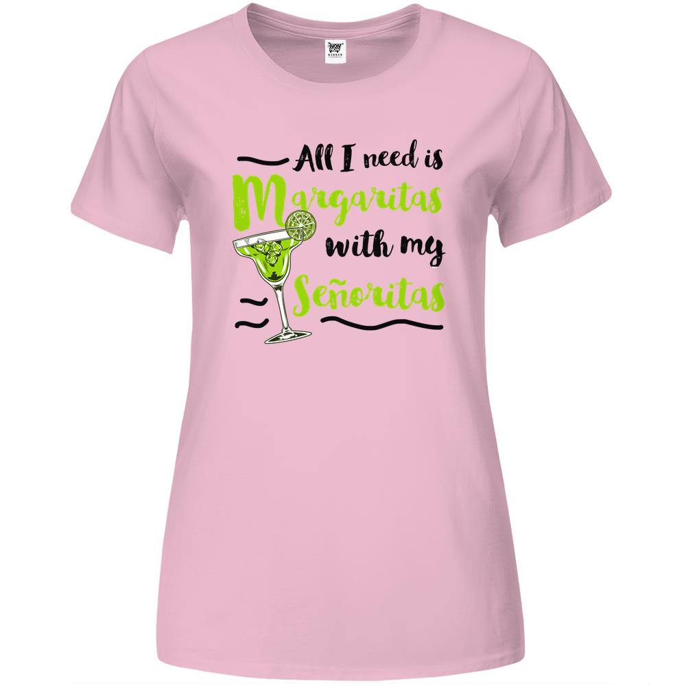 All I Need Is Margaritas With My Senoritas Drinker Premium Womens Tshirts