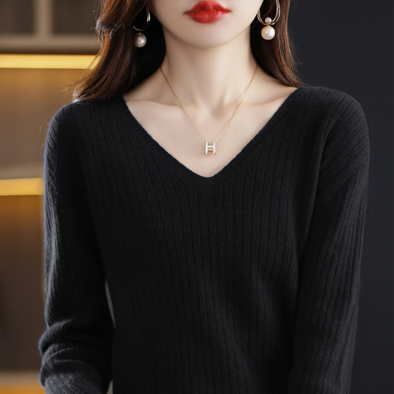 Sweater Women Autumn Winter Women Sweaters Fashion V-neck Cashmere Sweater Women Knitted Sweater Pullover 2022New Tops alx