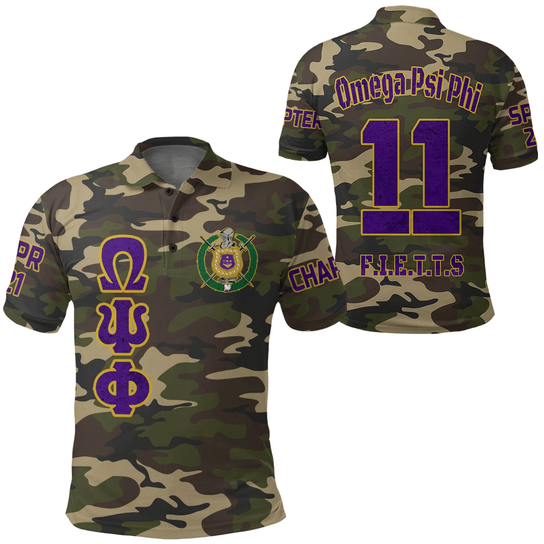 Fraternity Polo – Personalized Omega Psi Phi Camouflage Polo Shirt