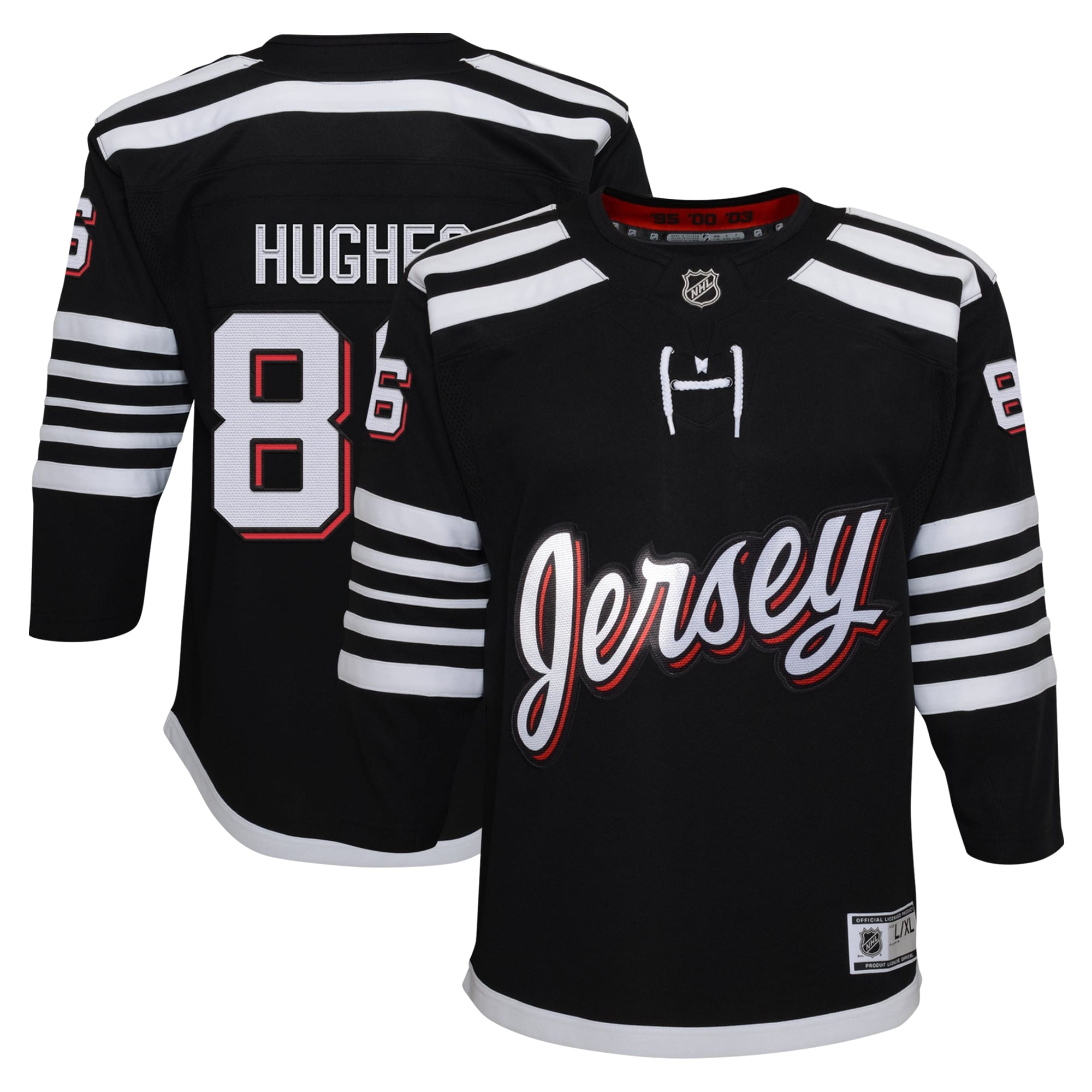 Jack Hughes New Jersey Devils Youth Alternate Premier Player Jersey – Black