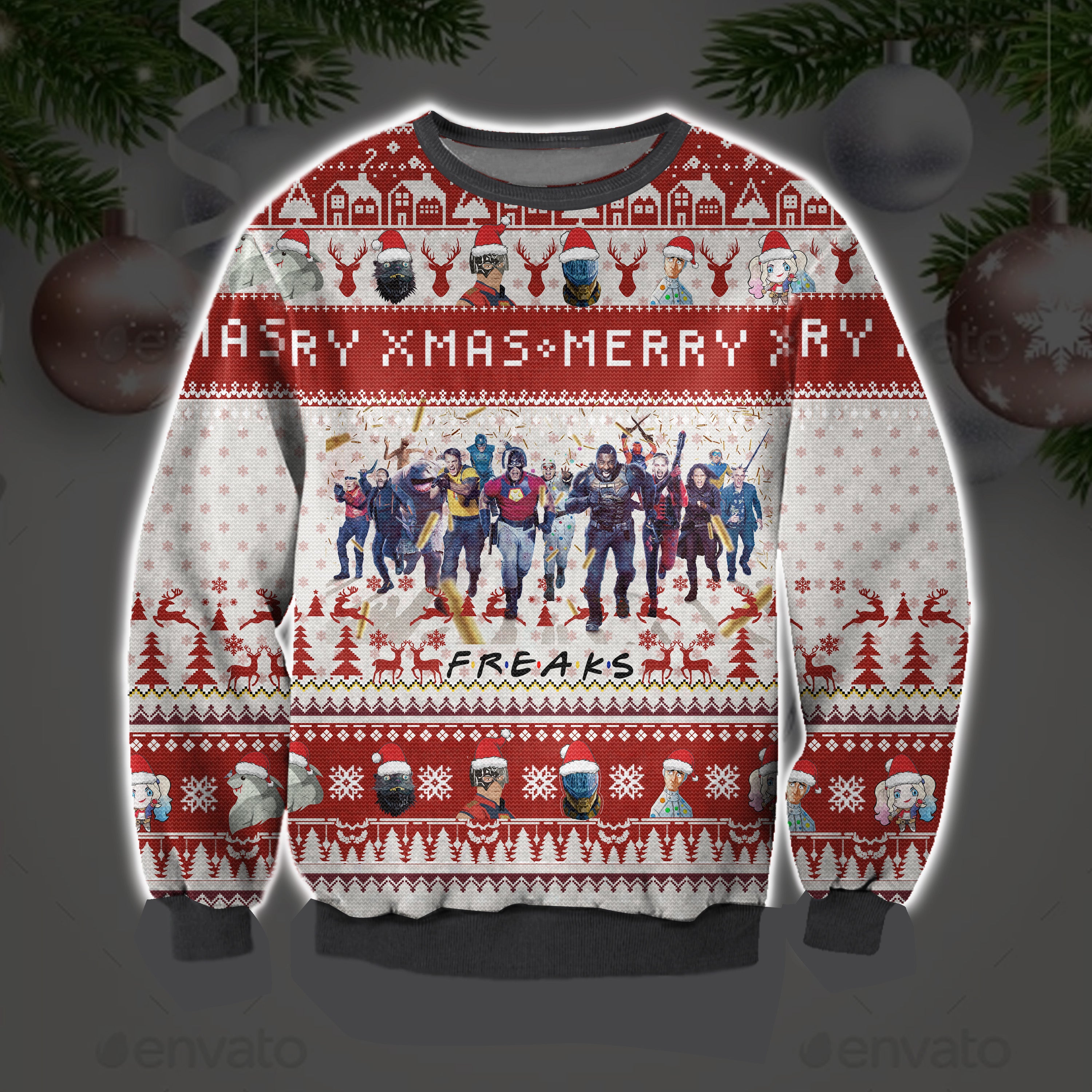 Suicide Squad 3D All Over Printed Ugly Christmas Sweatshirt