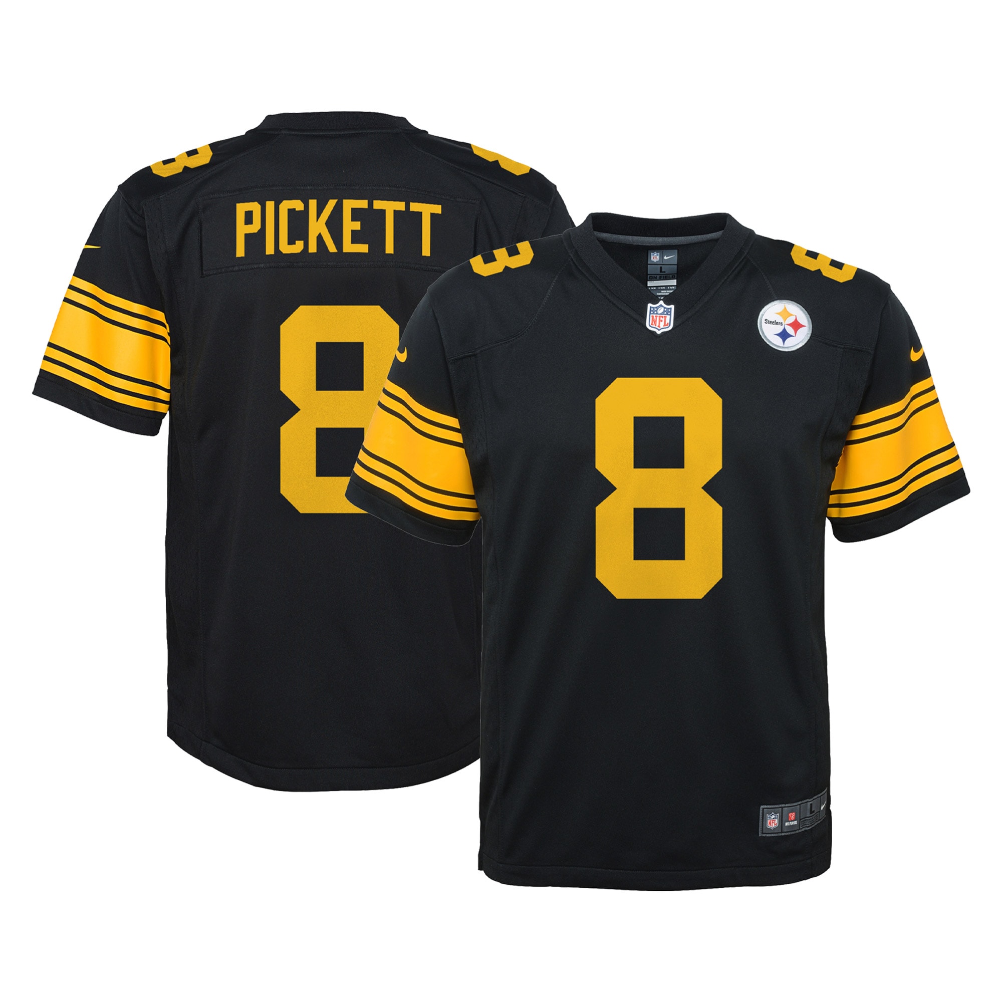 Youth Pittsburgh Steelers Kenny Pickett Black Game Jersey