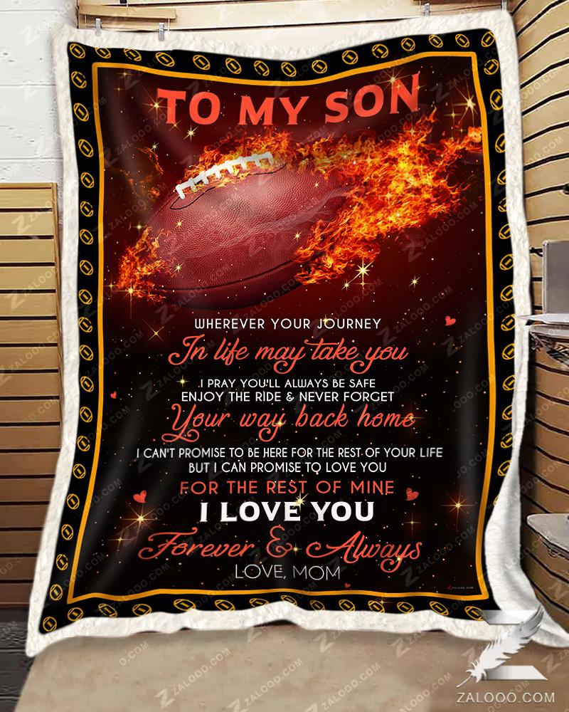 Custom Football For Son From Mom – Journey Quilt Blanket Ep1803