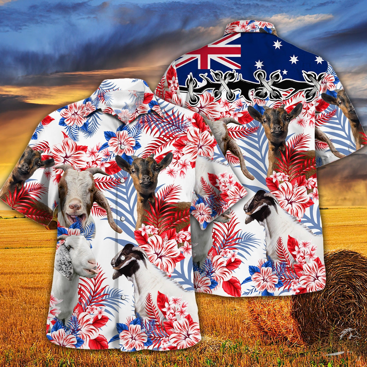 Goat Australia Flag Hawaii Hawaii Shirt For Men Women Ha29626