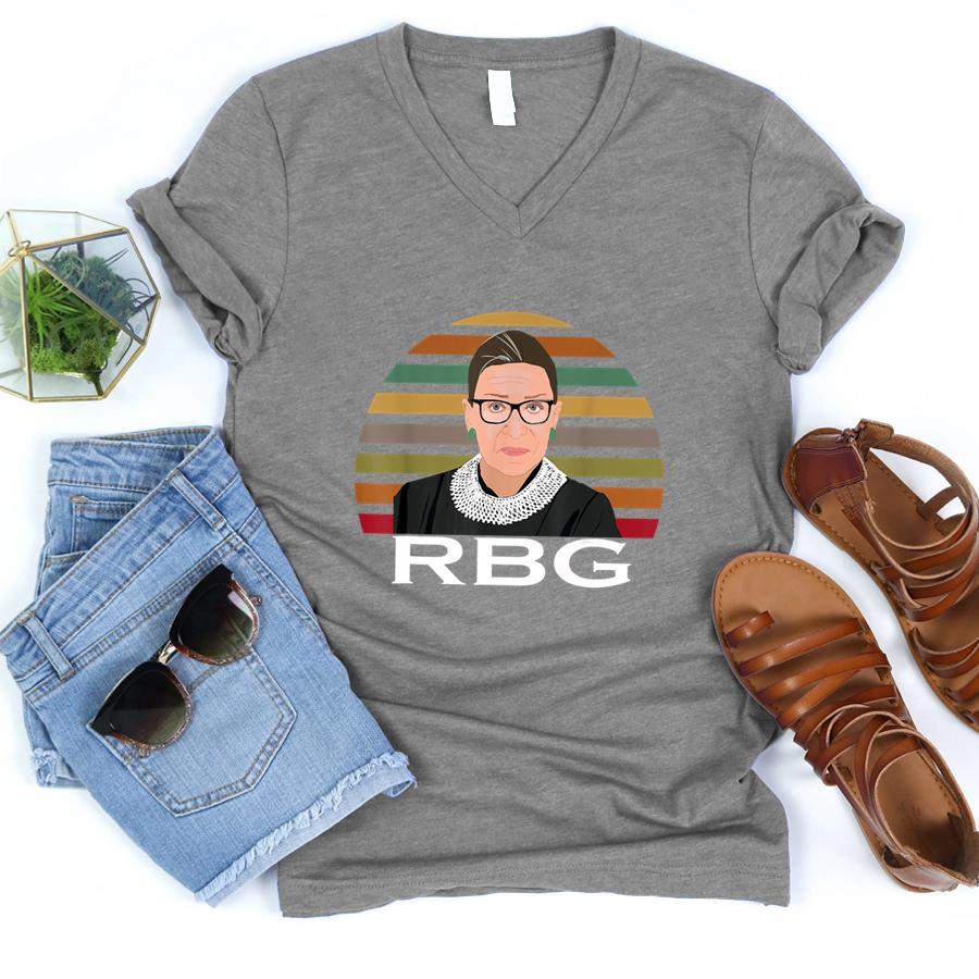 Vintage RBG Ruth Bader Ginsburg Political Tshirt  V-Neck