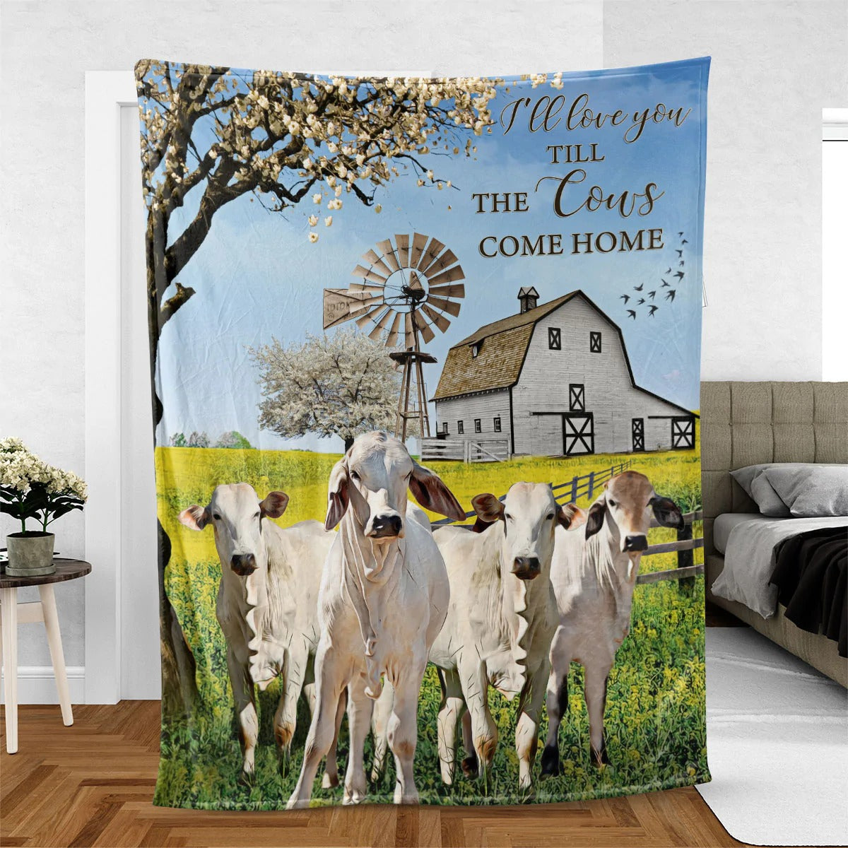 Brahman Soft Cozy Warm Blanket, Love You Till The Cows Come Home Blanket, Cow Blanket, Gift For Farmer