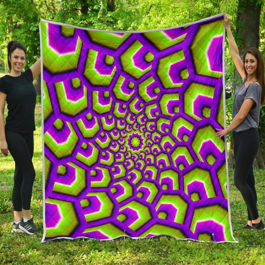 Green Hive Moving Optical Illusion Quilt