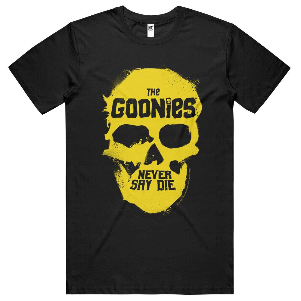 Goonies Never Say Die Yellow Skull T Shirts