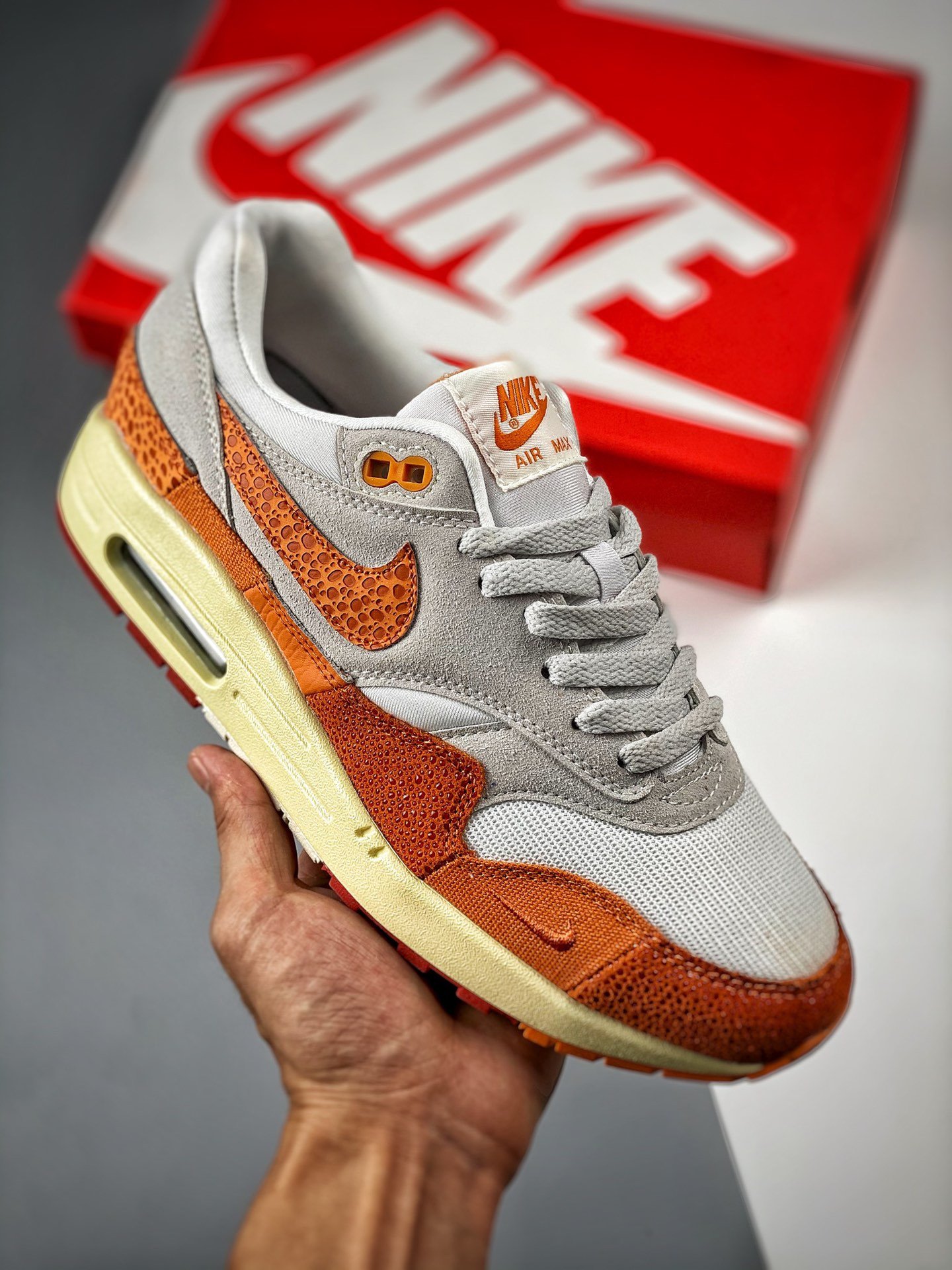 Nike Air Max 1 Master Light BoneMagma Orange-Neutral Grey 5339922